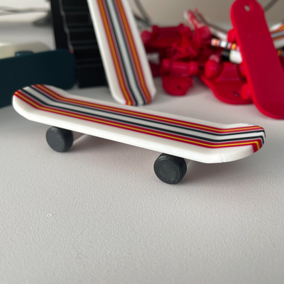 pipboard - print in place fingerskateboard two sizes + muilticolor ams stairs by jaayjeee toys & games tech deck toy skateboard finger fingerboard 3d print model - Mito3D