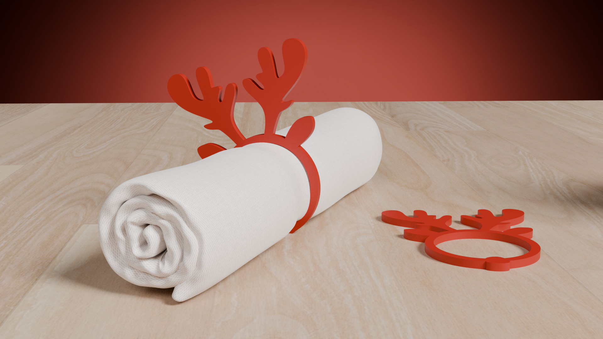 cervo anelado reindeer themed guardanapo anel perfeito véspera jantar by paolobonidesign casa festividades rena tabela festivo talheres botão suporte louça 3D print model - Mito3D