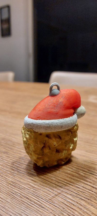 mcnugget weihnachtskugel weihnachten ball by 3ddruckernic haushalt dekor mc donalds nugget nuggets weihnachten 2023 kugel weihnachtsball 3d print model - Mito3D