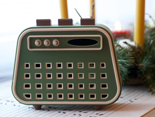 radio cover google mini by sk07 skipper07 household decor home vintage speaker 3d print model - Mito3D