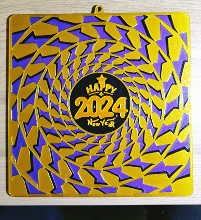 2024 contento anno ottico illusione by tomsky000 domestico arredamento ornamento immagine 3d print model - Mito3D