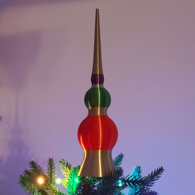 poly alt welt baum topper doppelt ball by macher vermanschen haushalt feierlichkeiten weihnachten urlaub 3d print model - Mito3D