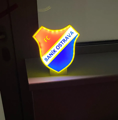 fc banik ostrava - backlight logo ban k podsv cen by pokec213 art signs & logos banikostrava soccer football club ball 3d print model - Mito3D