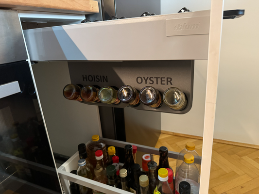 sauce bottle holder by apex3d household house models hoisin oyster asia time holde hanger kitchen organizer cabinet 3d print model - Mito3D