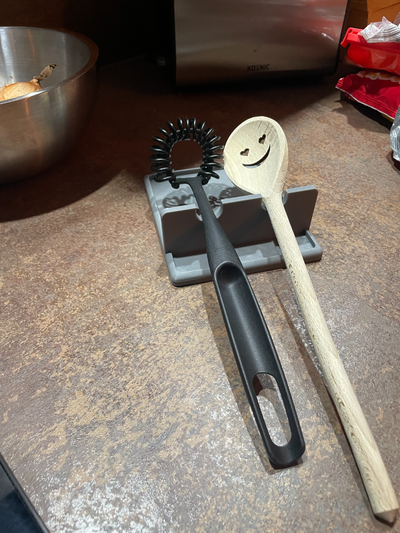 doble cuchara descanso by salvajepat herramientas artilugio cocina ayudante decoración limpiar 3d print model - Mito3D