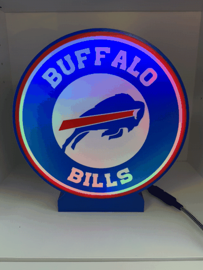 buffalo bills light box by 3d imagineer art signs & logos mafia nfl led logo boxes strip multi color print printing colour sports football 3d print model - Mito3D
