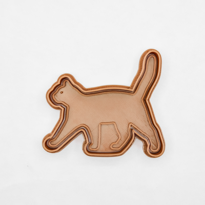 walking cat cookie cutter stamp by indibles hobby & diy christmas 2023 2024 christmascookie christmascookiecutter christmascookiestamp cutters cookies cookiescutter cookiesstamp clay animal animals catscratching cats 3d print model - Mito3D