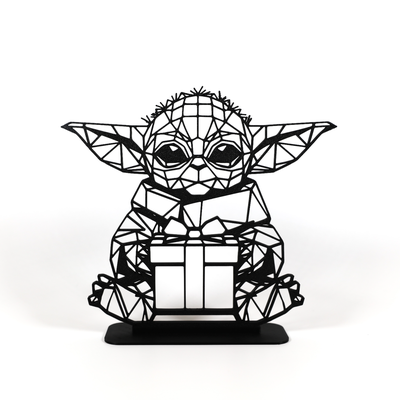 christmas grogu - baby yoda mandalorian poly art by phaseworksca sculptures star wars gift 3d print model - Mito3D