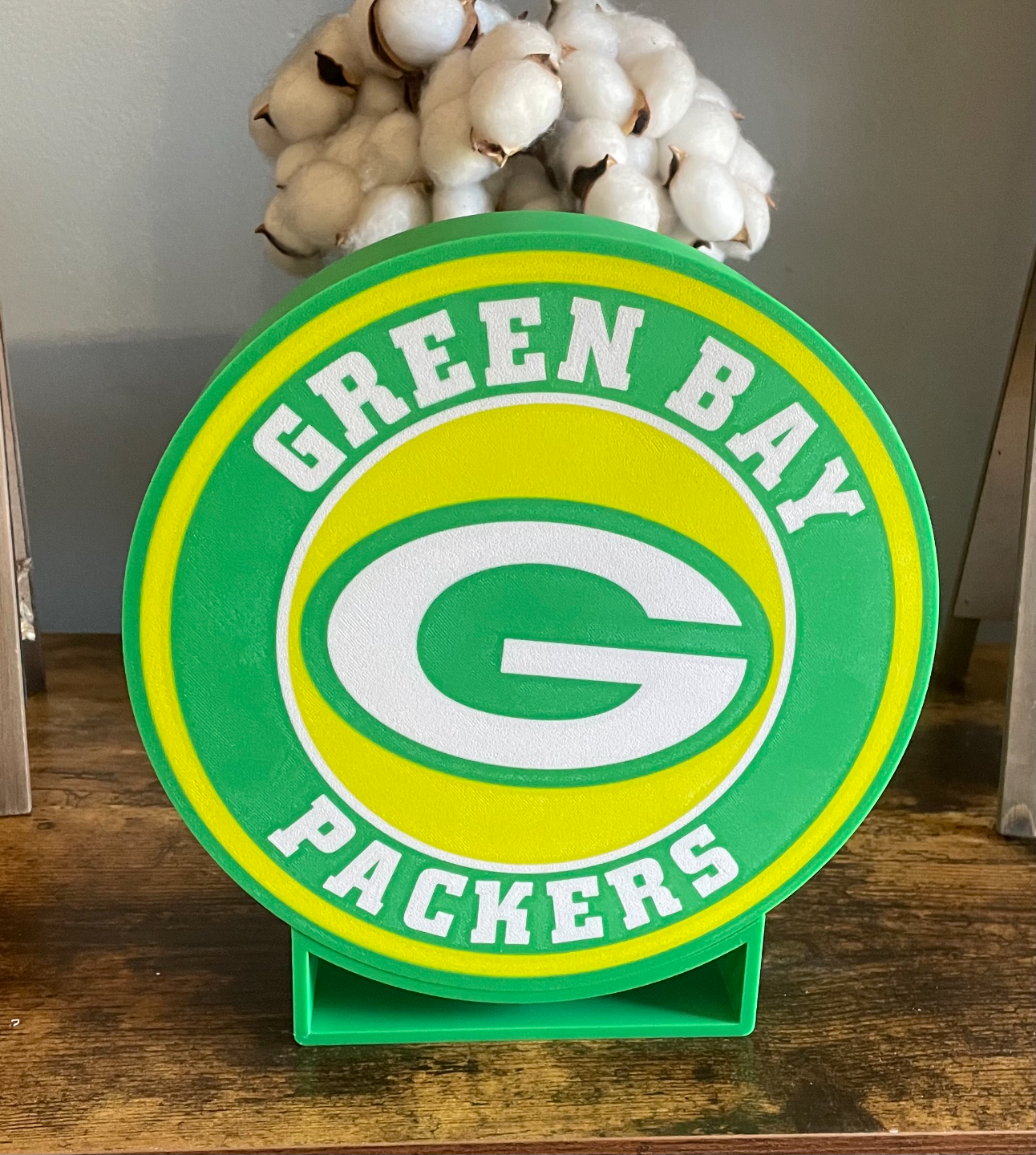 green bay packers led light box stand by powelljames10 art signs & logos 3D print model - Mito3D