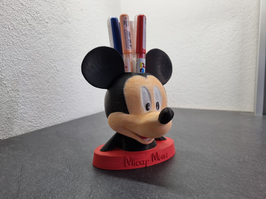 mickey mouse - pencil holder remixed by radekrac toys & games characters mickeymouse 3d print model - Mito3D