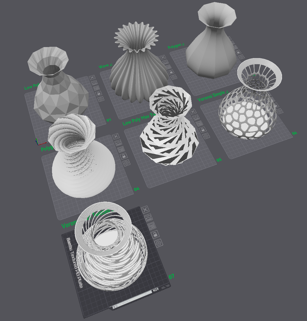 vase exemples établi by fabricantlab faire gemme noire défi génératif 3d modèle my déco voronoi tordu facile a1 décor titulaire soutien tester 3D print model - Mito3D