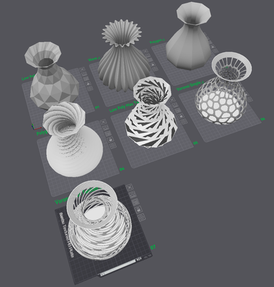 vase examples created by makerlab makemyvase blackgem vindicare generative 3d model my deco voronoi twisted easy a1 decor holder test 3d print model - Mito3D