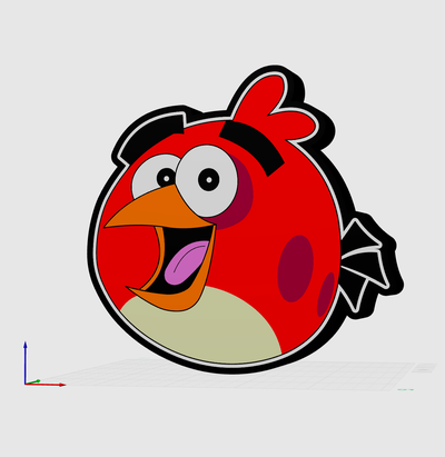 enojado pájaro rojo caja ligera by jj3d huellas dactilares arte señales logos ligero 3d print model - Mito3D