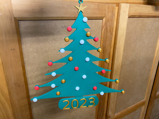 noël arbre 2023 multi couleur by motricité ménage festivités ornement pendaison ams 3d print model - Mito3D