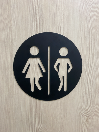komisch toilette zeichen by petr kalt kunst logos badezimmer logo 3d print model - Mito3D