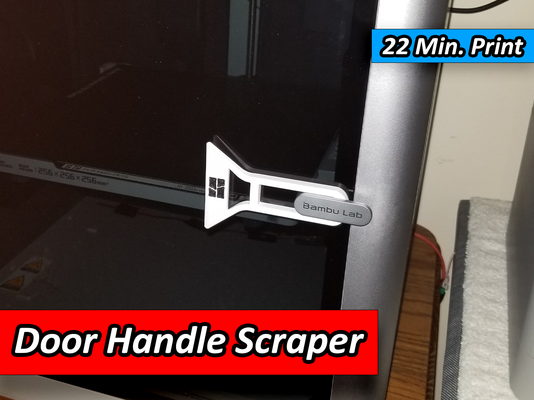 bambu door handle removable scraper remixed by themakersphere 3d printer accessories bambulab lab holder scraperbambu scraperholder 3d print model - Mito3D