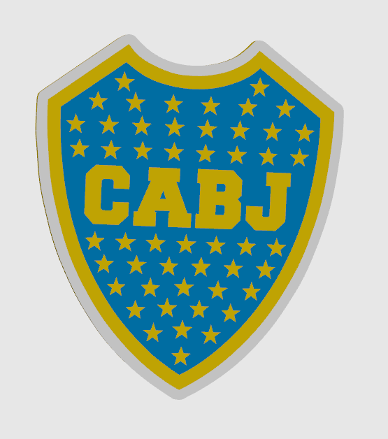 boca juniors logo by 3dprintcess arte 2d brasil liga fútbol fútbol sur america 3D print model - Mito3D