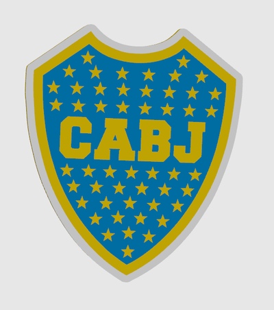 boca juniors logo by 3dprintcess arte 2d brasil liga fútbol fútbol sur america 3d print model - Mito3D
