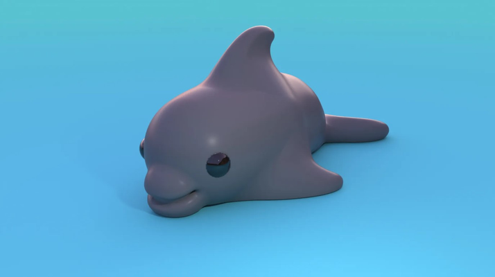 feliz golfinho by york miniaturas animais sorriso sorridente fofa miniatura peixe escultura brinquedo kidstoy criança crianças mamífero 3d print model - Mito3D