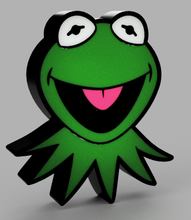 sapo rã conduziu luminária by beeee 3d arte sinais logotipos kermit sapo boneco muppets fantoches fantoche televisão tv filme filmes 80s 70s 90s nostalgia lâmpada led luz caixa 3D print model - Mito3D