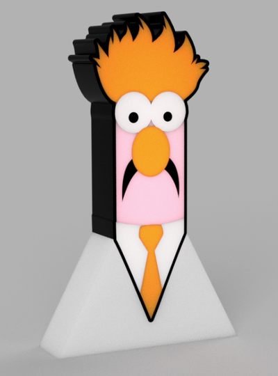 beaker led lamp by beetee 3d art signs & logos muppet muppets puppet puppets television tv movie movies 70s 80s 90s nostalgia ledlamp explosion light box lightbox 3d print model - Mito3D