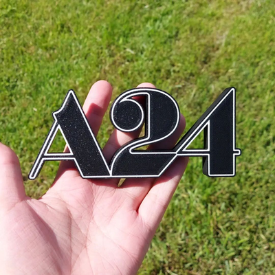 a24 logo shelf display by polyzone3d art signs & logos sign movie cinema talk to me midsommar whale tusk 3d print model - Mito3D
