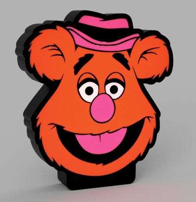 fozzy bear led lamp by beetee 3d art signs & logos muppet muppets puppet puppets fozzythebear 80s 70s 90s nostalgia television movie movies ledlamp light box lightbox 3d print model - Mito3D