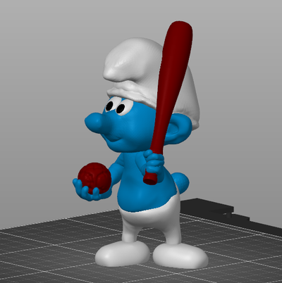 smurf baseball by 3d-wex toys & games characters anime gnome goblin fairytale smoula 3d print model - Mito3D