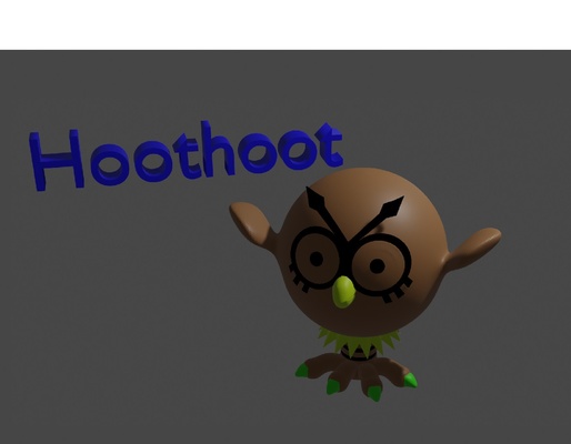 hoothoot pokémon by 3d wex jouets jeux personnages hibou 3dwex 3d print model - Mito3D