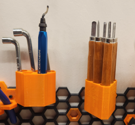 tool holders honeycomb wall remixed by brandido02 3d printer accessories honeycombstoragewall 3d print model - Mito3D