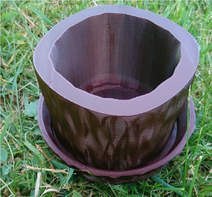 pot fleur imitation bois by 3d wex ménage jardin vase 3d print model - Mito3D