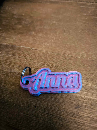 keychain anna by userfromhell666 art coin & badges key chain custom nameplate keyring 3d print model - Mito3D