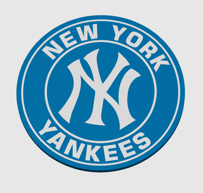 york yankees logo by 3dprintcess kunst 2d yankee new ny baseball amerika wappen 3D print model - Mito3D