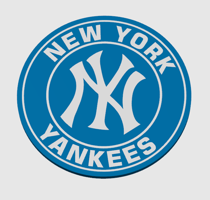 york yankees logo by 3dprintcess art 2d yankee newyork ny baseball america wappen 3d print model - Mito3D