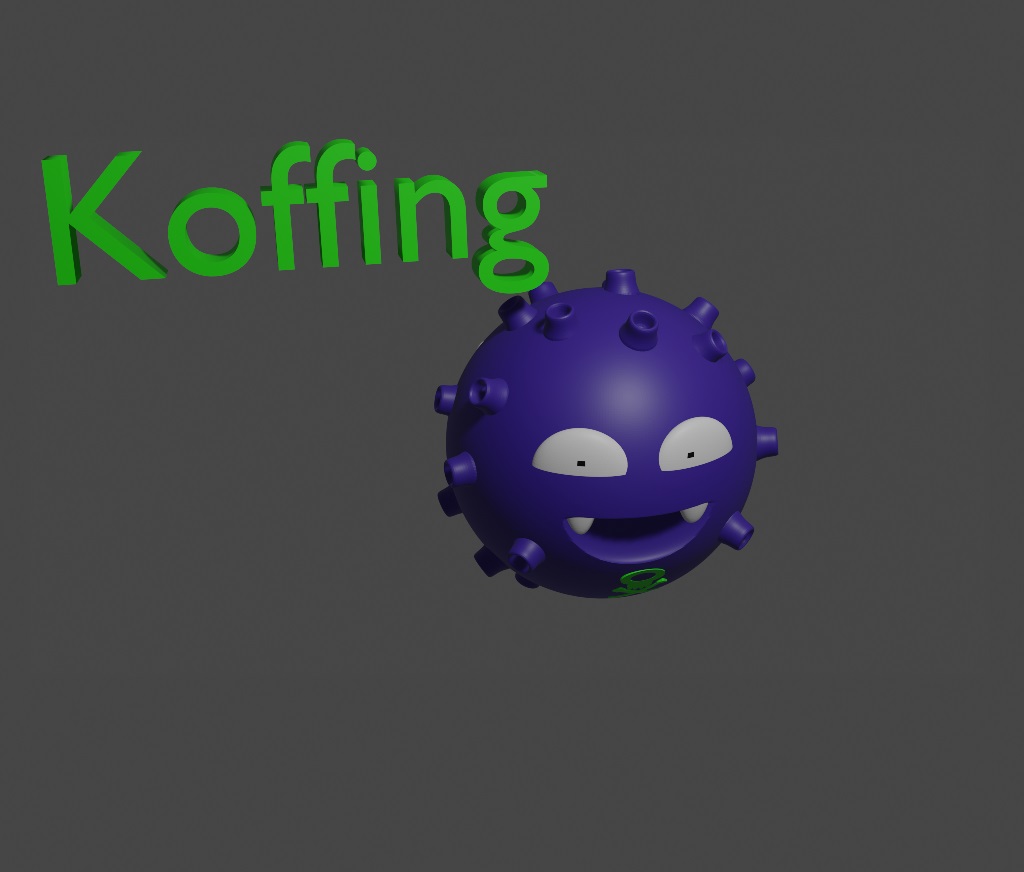 koffing pokémon by 3d wex jouets jeux personnages 3dwex café 3D print model - Mito3D