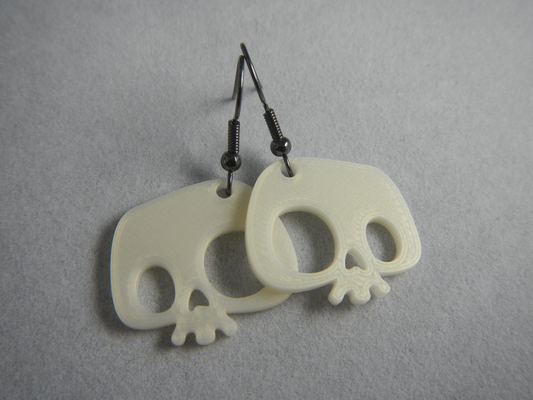 cráneo pendientes by kikaster6 moda víspera santos escalofriante niños 3d print model - Mito3D