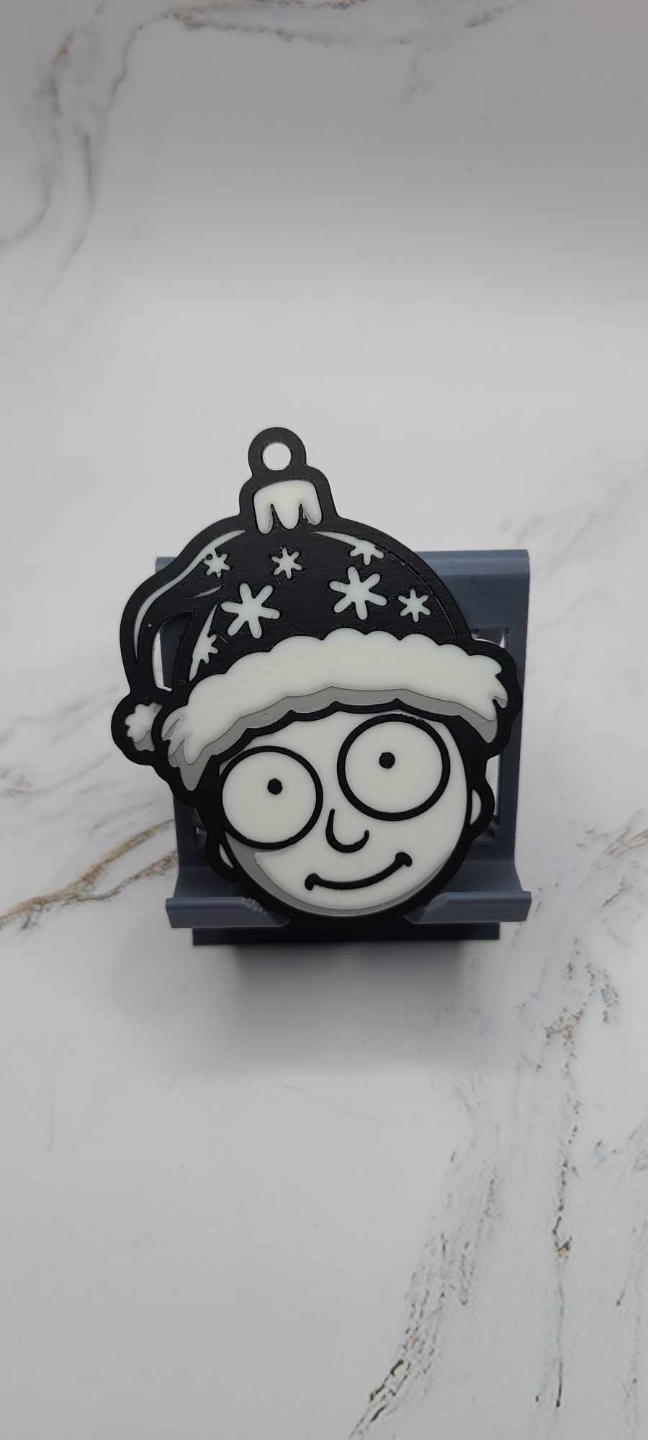 festoso morty pallina by zipzapprint arte 2d natale noel vacanza rickandmorty 3D print model - Mito3D