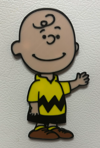 charlie brown remixed by kelzan art signs & logos peanuts cartoon magnet animation comic 3d print model - Mito3D