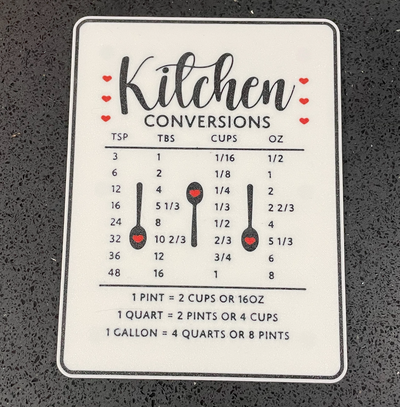 kitchen conversion chart by jesse household house models accessories 3d print model - Mito3D
