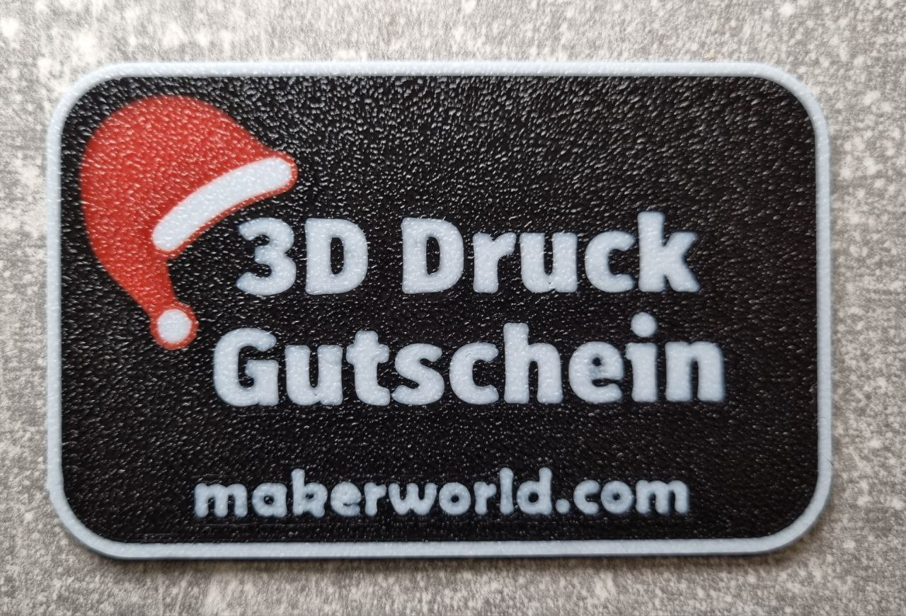 3d pressione voucher tagliando weihnachten natale dimensione carta credito by leif3d arte moneta distintivi regalo coupon stampa tedesco 3D print model - Mito3D