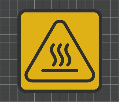 quente superfície aviso placa by phs vapor laboratório arte sinais logotipos logotipo 3d print model - Mito3D