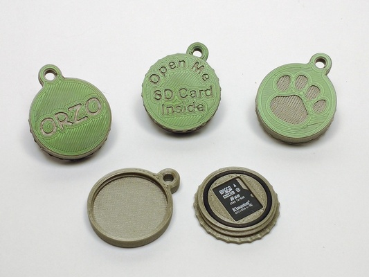 impermeable microsd tarjeta perro etiqueta by lobocnc casa mascotas placa identidad 3d print model - Mito3D