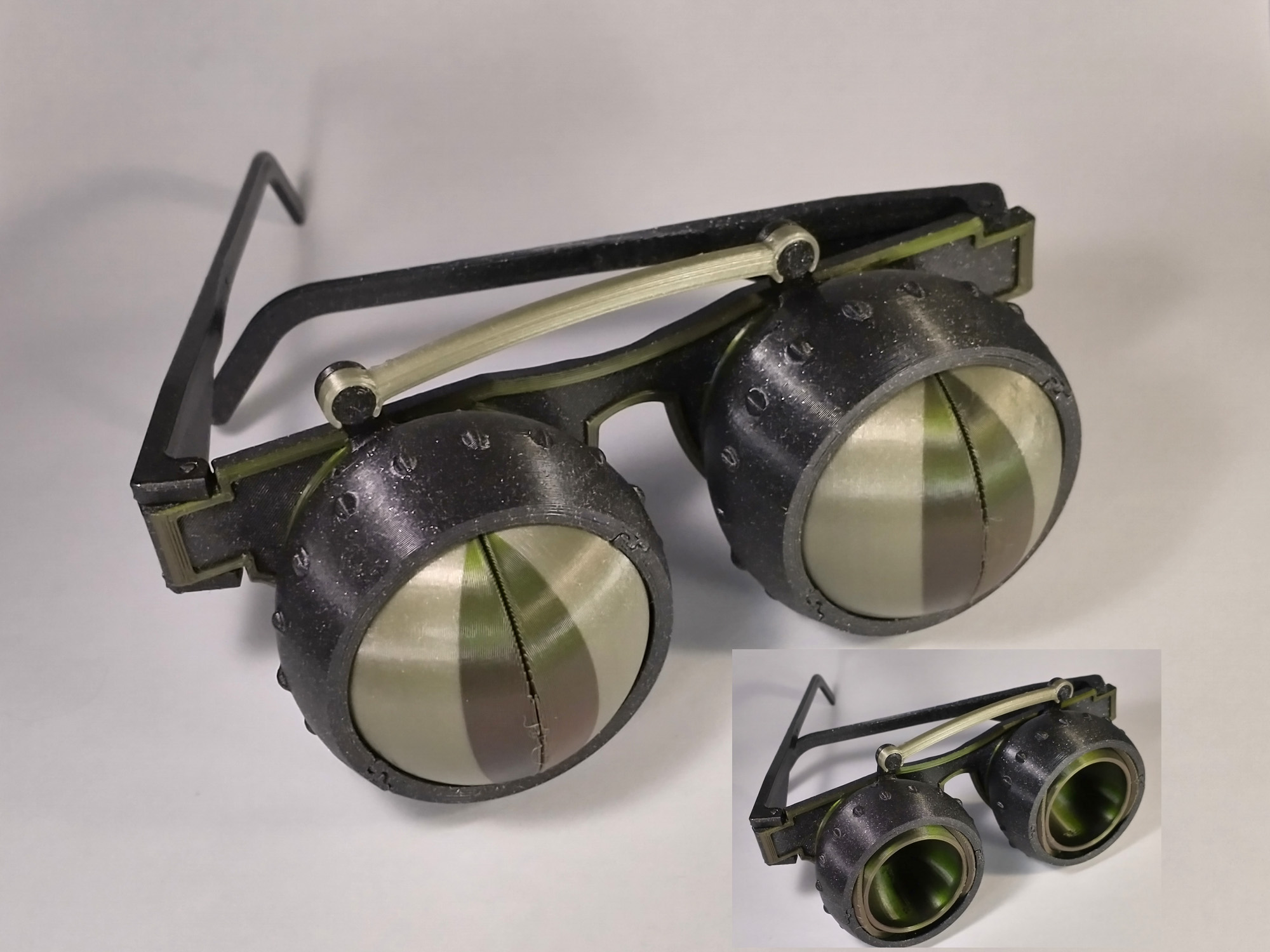 blinking cat glasses by lobocnc props & cosplays costumes goggles irisbox 3D print model - Mito3D