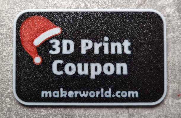 3d impression coupon noël crédit carte taille by leif3d art monnaie badges cadeau 3d print model - Mito3D