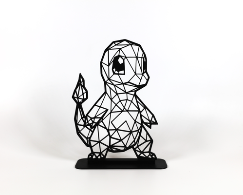 geométrico poli charmander by phaseworksca arte esculturas anime projeto exibição decoração nostálgico nostalgia presente jogador nerd 3d print model - Mito3D