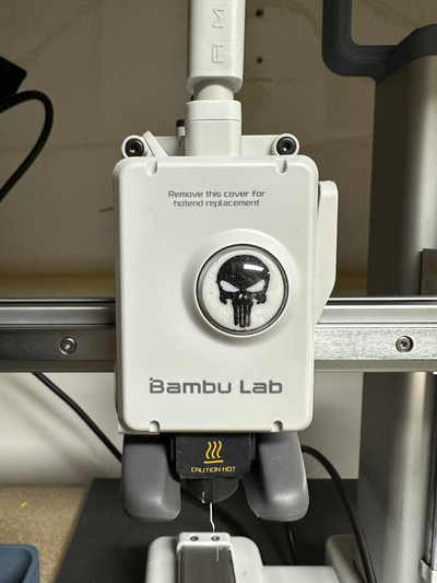 a1 mini extruder wheel marvel themed punisher by theharmory 3d printer accessories gear a1mini 3d print model - Mito3D