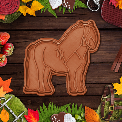 cavallo shetland pony biscotto taglierina in piedi by indibili passatempo fai natale 2023 2024 natale christmascookiecutter timbro biscotti frese cookiescutter cookiesstamp francobollo argilla claycutters indietro equitazione 3d print model - Mito3D