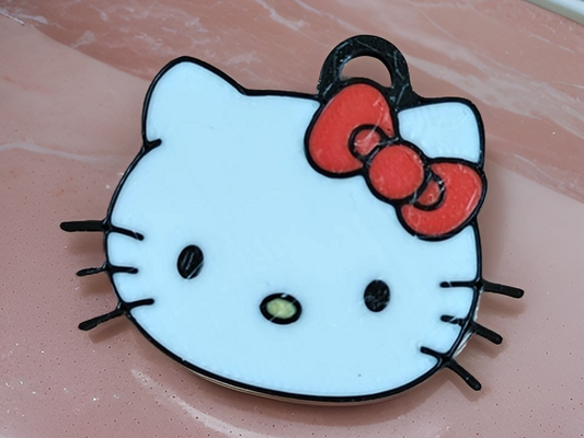 kitty keychain by mholicky art coin & badges hellokitty ams mmu 4color multimaterial multicolor 3d print model - Mito3D