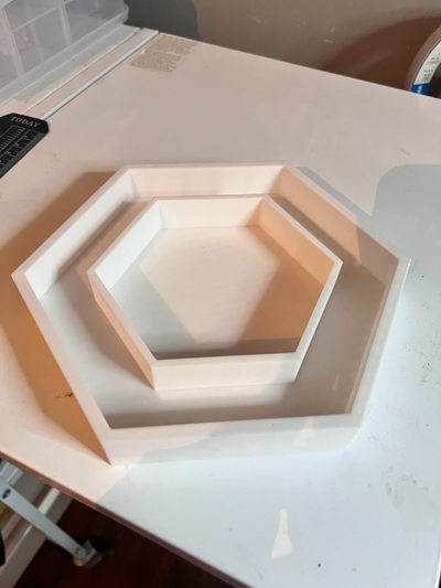 hexagon double wall dice tray by serophix designs tools dicetray dnd box 3d print model - Mito3D