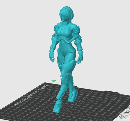 blindé 2b figure in marchant pose remixé by alliagetempête jouets jeux personnages nier automates highpoly 3d print model - Mito3D